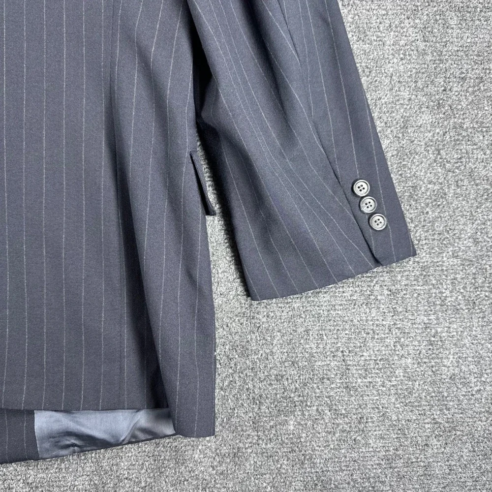 Brooks Brothers Blazer Mens 44R 44 Regular Navy‎ Blue Pinstripe Wool Brooksease